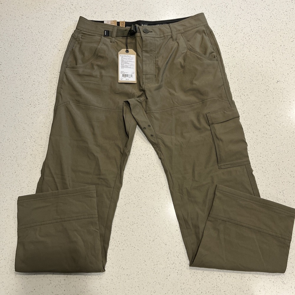 Prana Zion II Pants Mens 32x30 Slate Green Relaxed Fit Cargo NWT